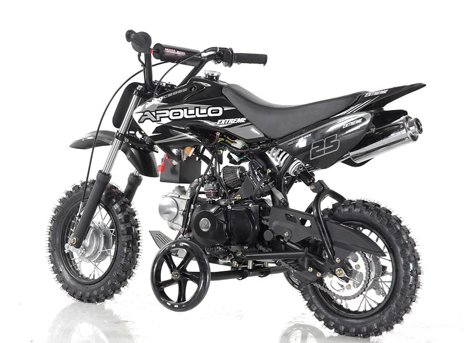 Apollo DB-25 70cc Fully Automatic w/ Training wheels C.A.R.B approved Kids Dirt Bike