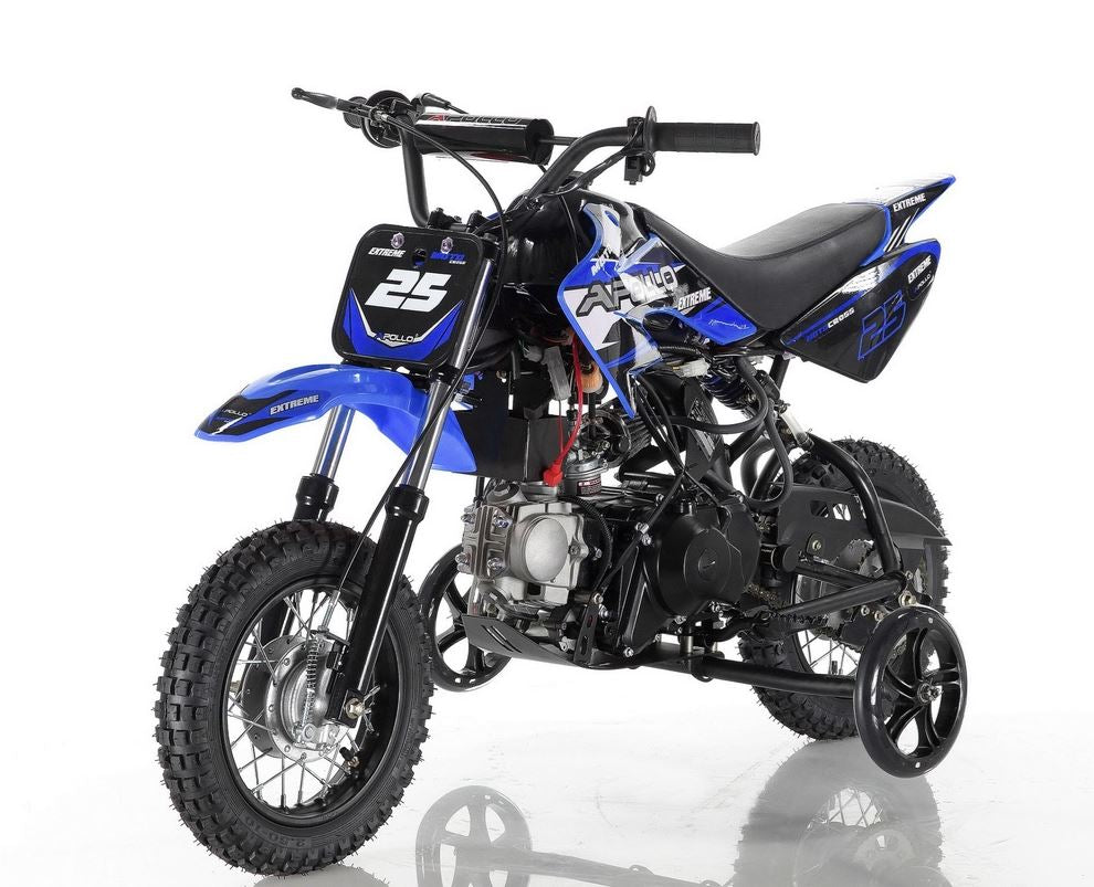 Apollo DB-25 70cc Fully Automatic w/ Training wheels C.A.R.B approved Kids Dirt Bike