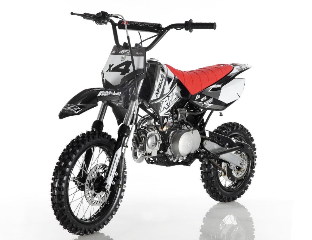 Apollo DB-X4 110cc Semi Automatic Off-Road Dirt Bike, Kick Start, Air Cooled, 4-Stroke