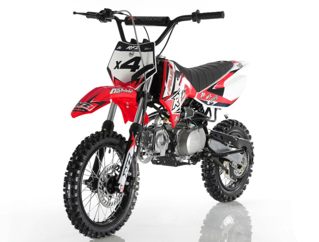 Apollo DB-X4 110cc Semi Automatic Off-Road Dirt Bike, Kick Start, Air Cooled, 4-Stroke