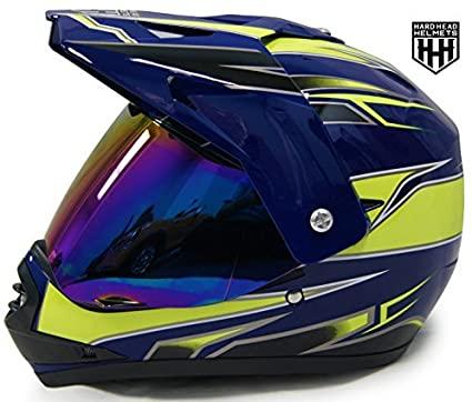 HHH DOT Youth & Kids Helmet for Dirtbike ATV Motocross MX Offroad Motorcyle Street bike Snowmobile Helmet with VISOR-YELLOW-USA