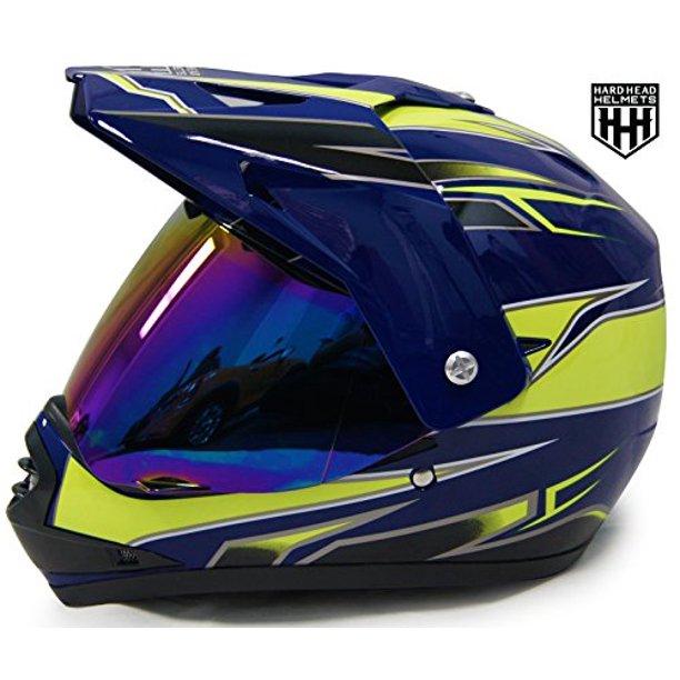 HHH DOT Youth & Kids Helmet for Dirtbike ATV Motocross MX Offroad Motorcyle Street bike Snowmobile Helmet with VISOR-YELLOW-USA