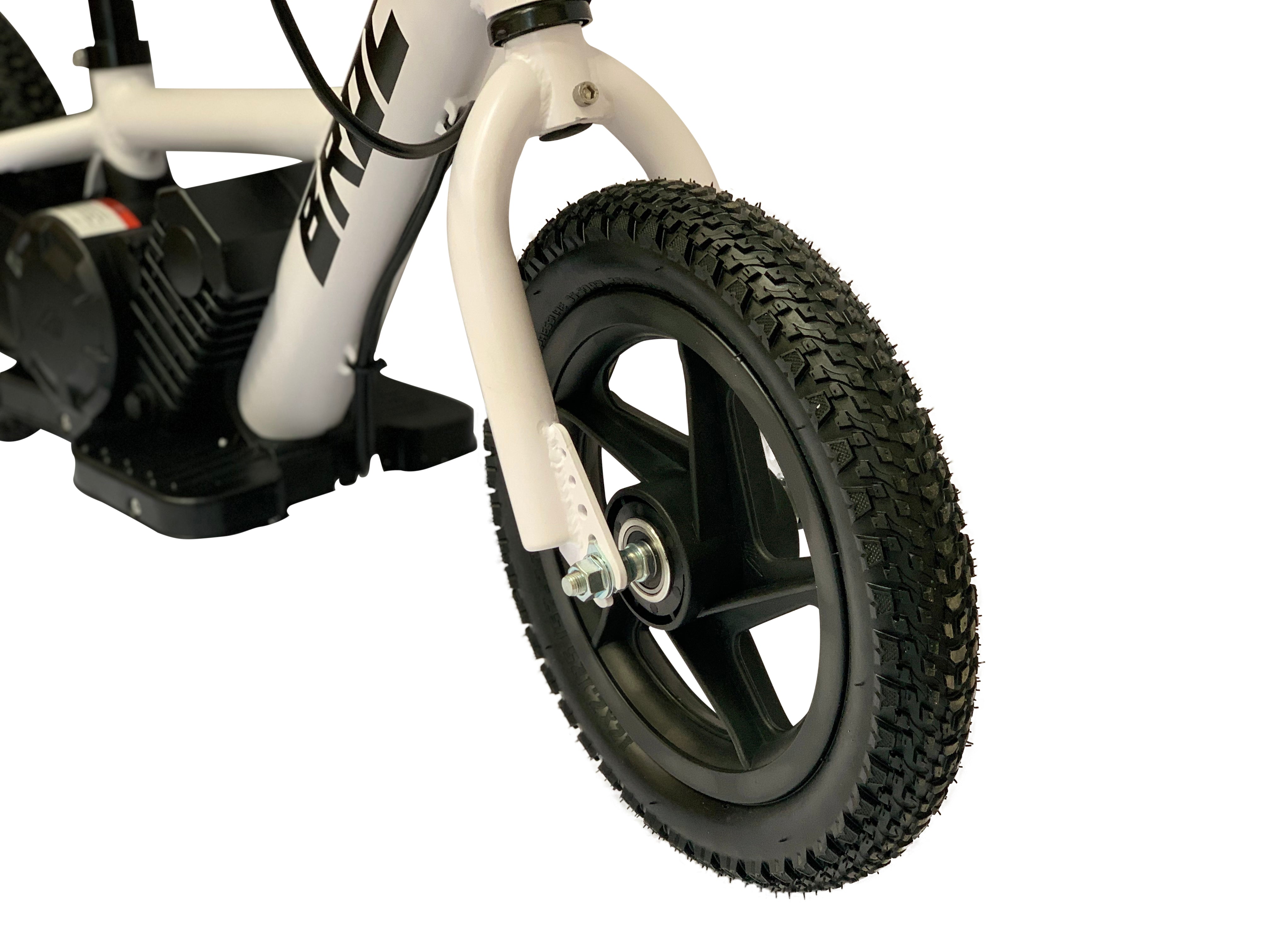 BROC USA  12-inch Balance E-Bike -White-With Safety Brake cut Switch