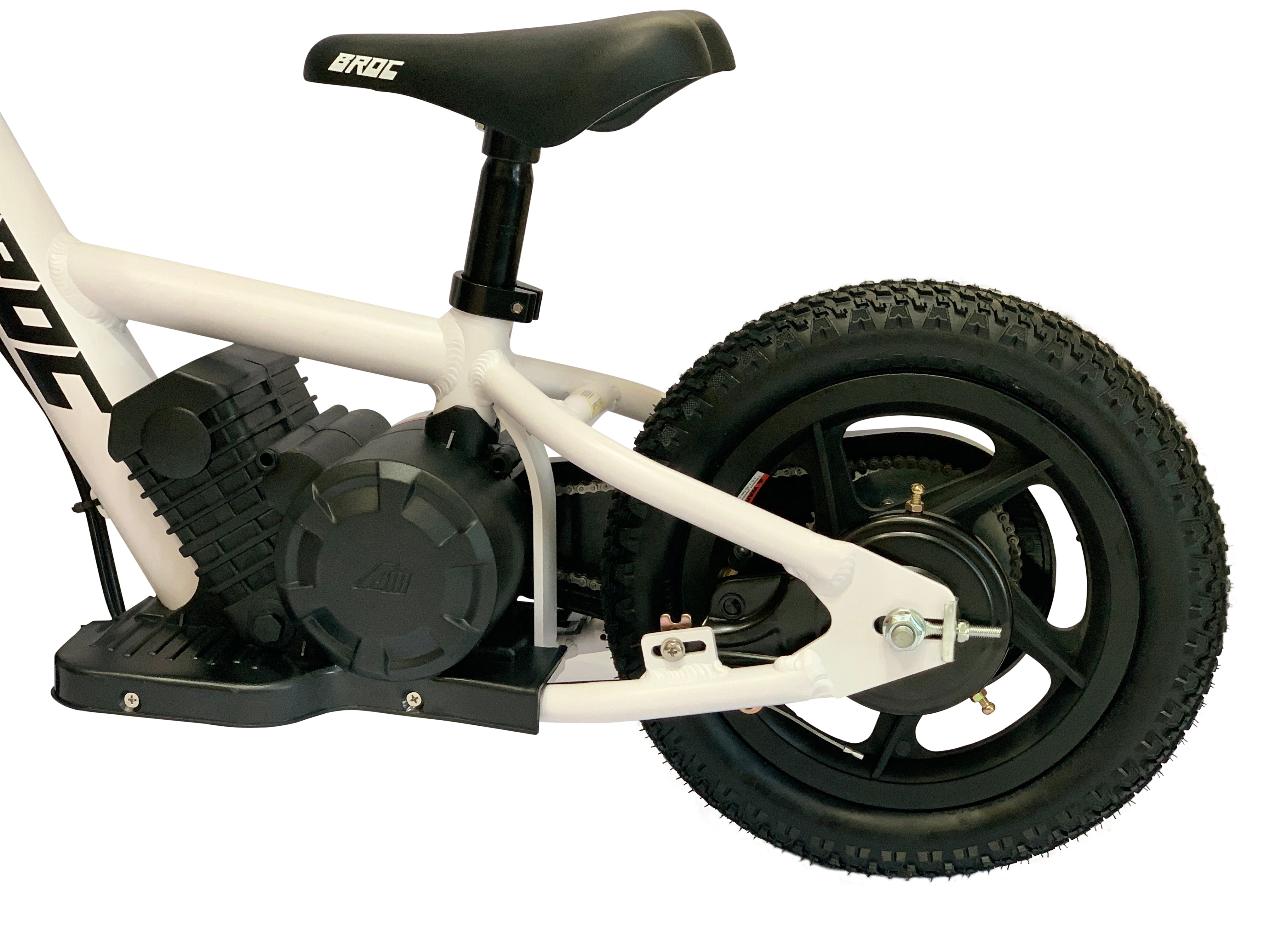 BROC USA  12-inch Balance E-Bike -White-With Safety Brake cut Switch