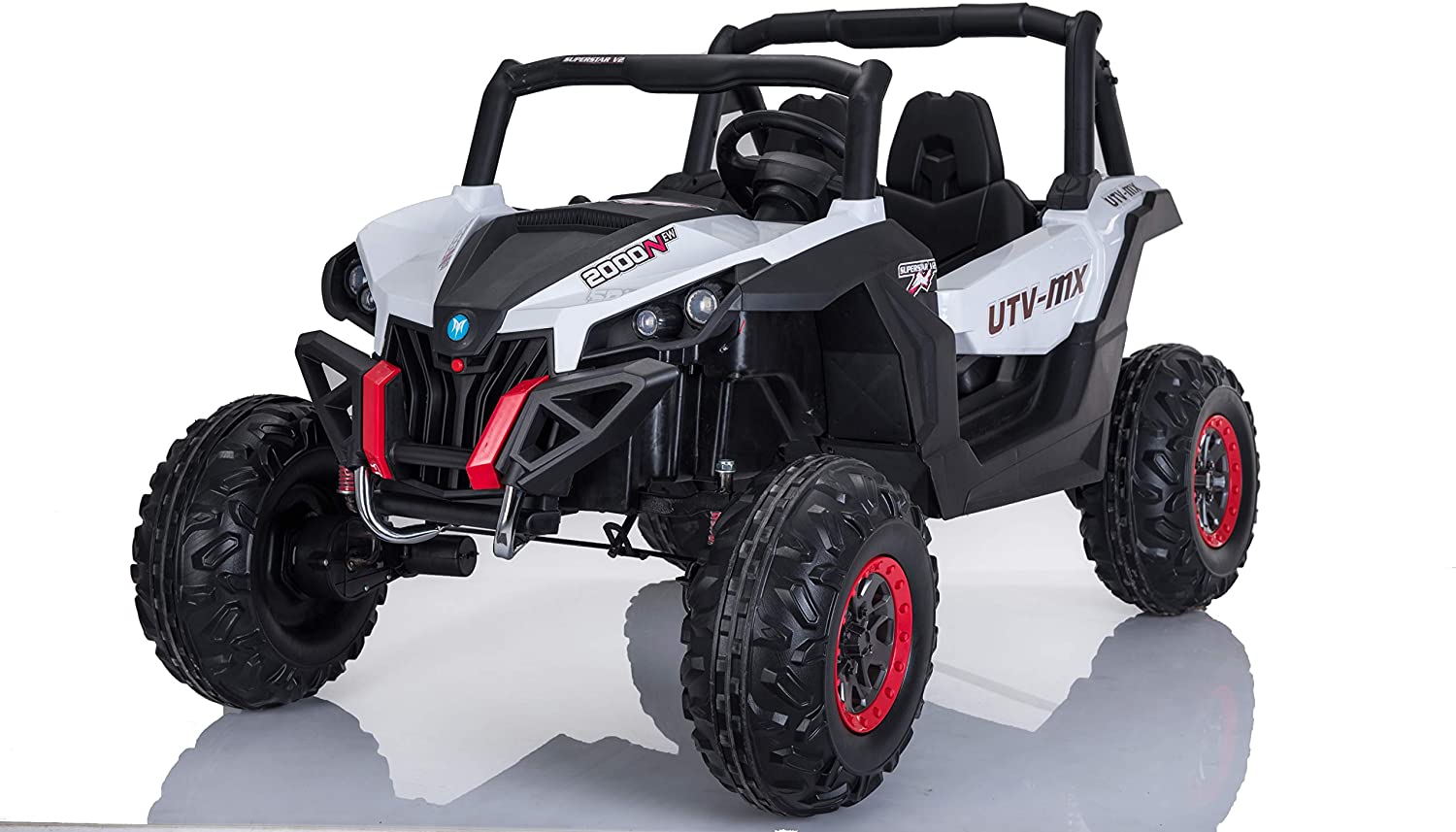 Best Ride On Cars Lightning UTV with 4 Motors-12V-White