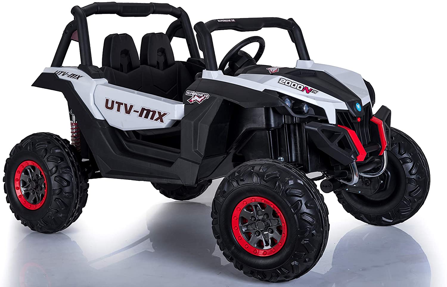 Best Ride On Cars Lightning UTV with 4 Motors-12V-White