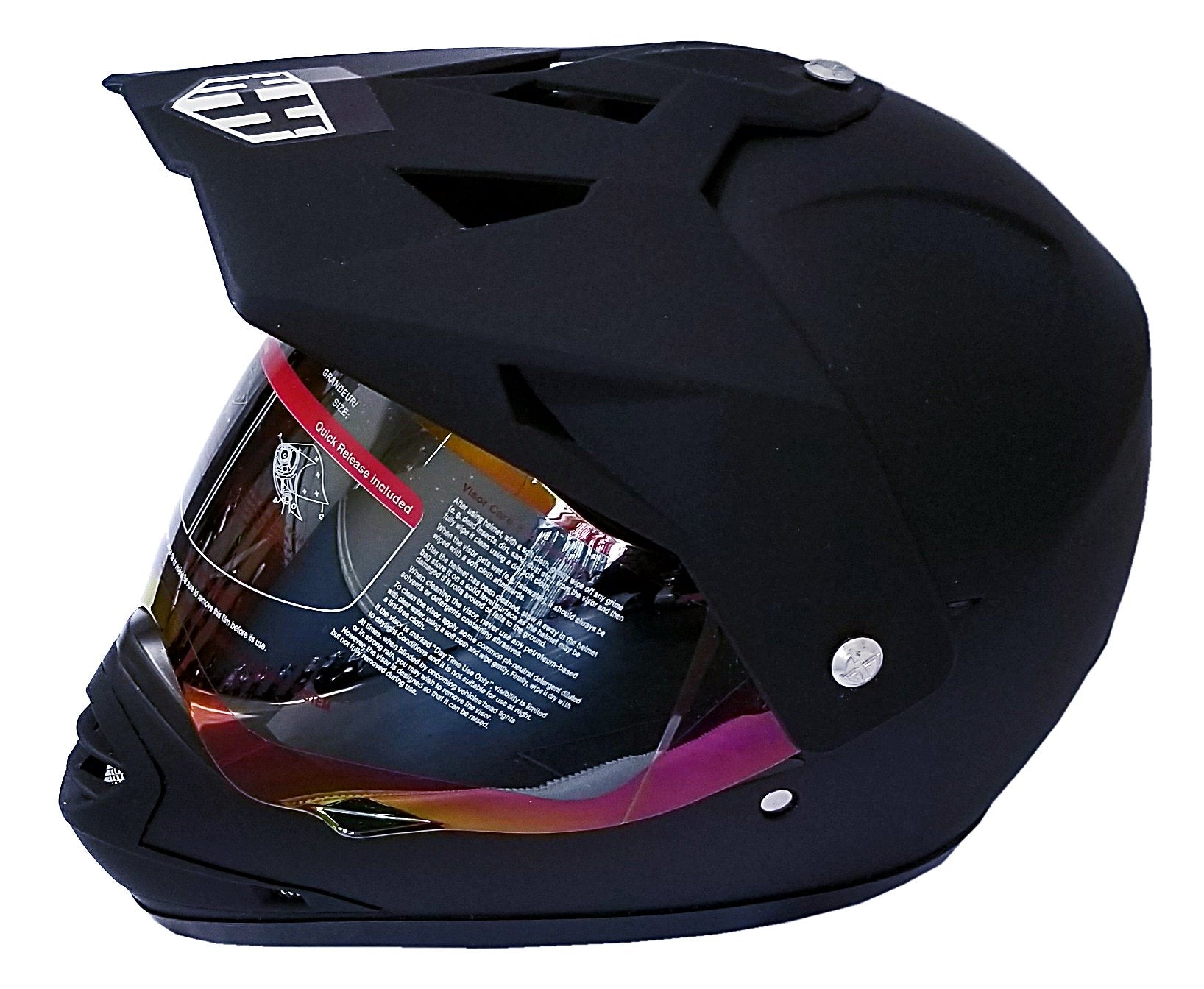 HHH DOT Youth & Kids Helmet for Dirtbike ATV Motocross MX Offroad Motorcyle Street bike Snowmobile Helmet with VISOR-Black-USA